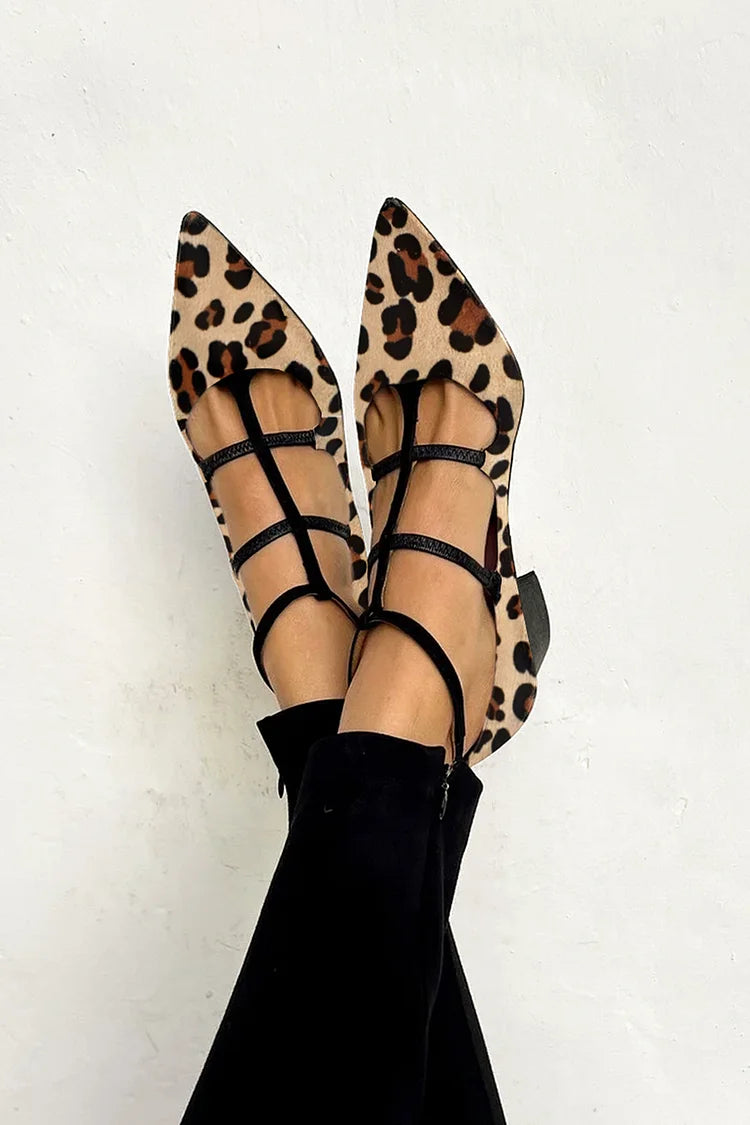 Ludovica™ | Ballerinas mit tierischem Print und dünnen Riemen