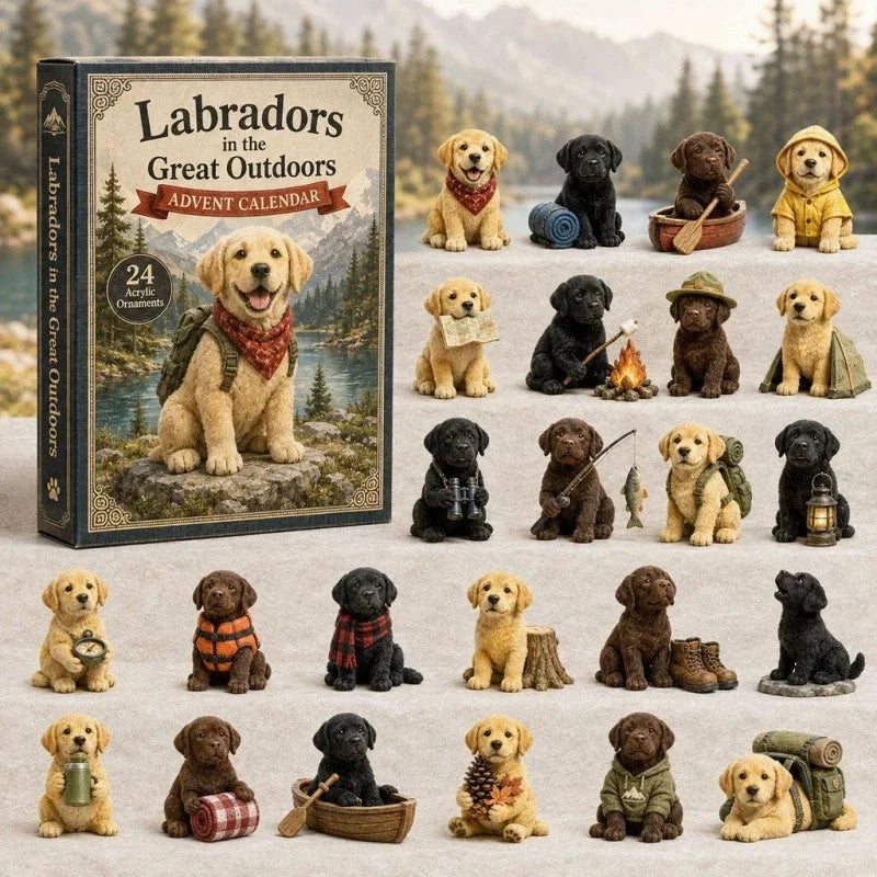 2026 Mountain Forest Rucksack Labrador Überraschungsbox – 24-tägiger festlicher Countdown, Überraschungsbox mit Acryl-Anhängern – Geschenk für Hundeliebhaber 0