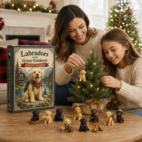 2026 Mountain Forest Rucksack Labrador Überraschungsbox – 24-tägiger festlicher Countdown, Überraschungsbox mit Acryl-Anhängern – Geschenk für Hundeliebhaber 1