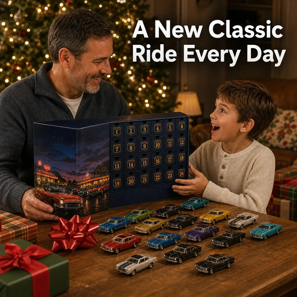 24 Tage Adventskalender mit klassischen amerikanischen Autos – 24 Oldtimer-Sammlerstücke 1