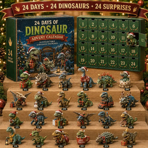 24 Tage Dinosaurier-Weihnachts-Adventskalender – 24 Sammelfiguren von Dinosauriern & weihnachtliche Überraschungen 0
