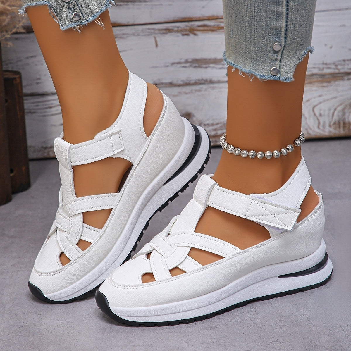 Damen Sandalen mit Keilabsatz | Stabile Passform für Sommergebrauch