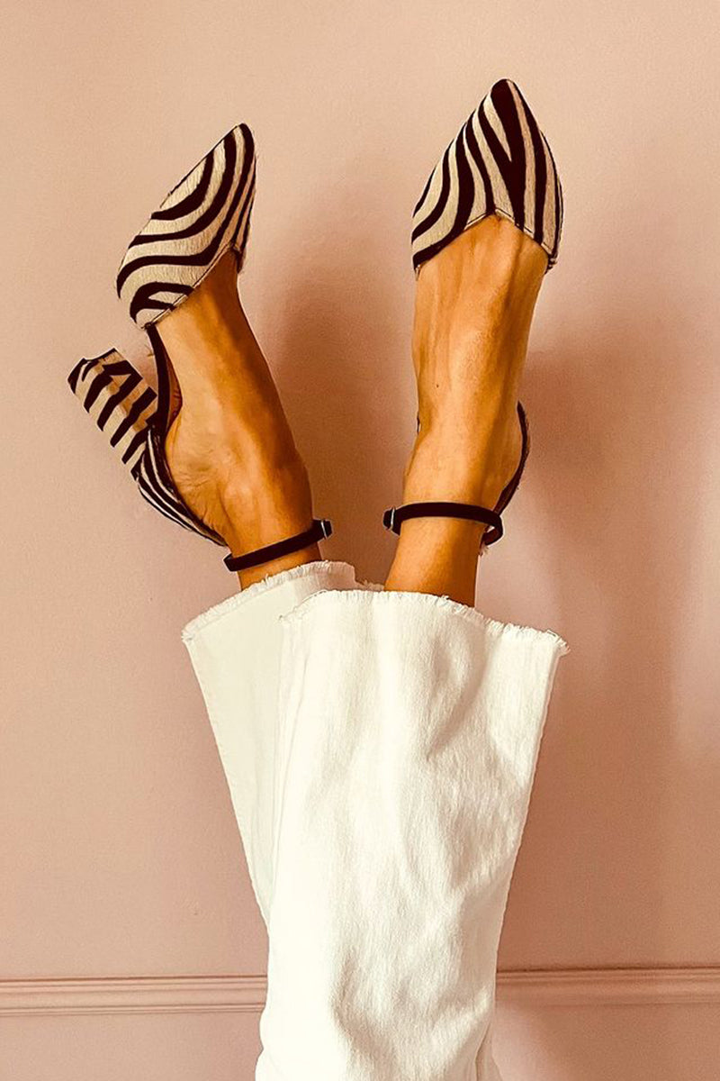 Zebrina™ | Sandalen mit mittelhohem Absatz im Zebra-Muster