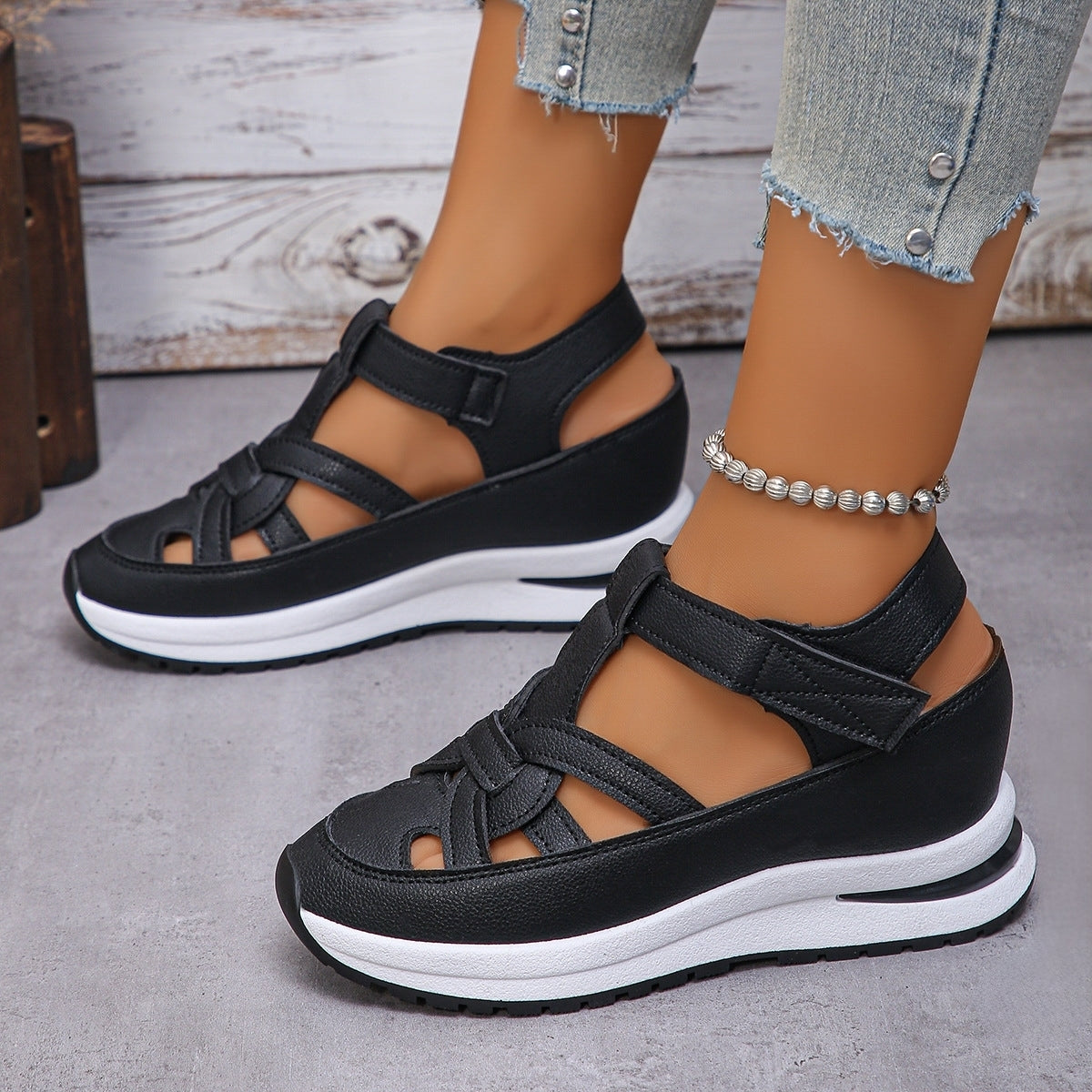 Damen Sandalen mit Keilabsatz | Stabile Passform für Sommergebrauch