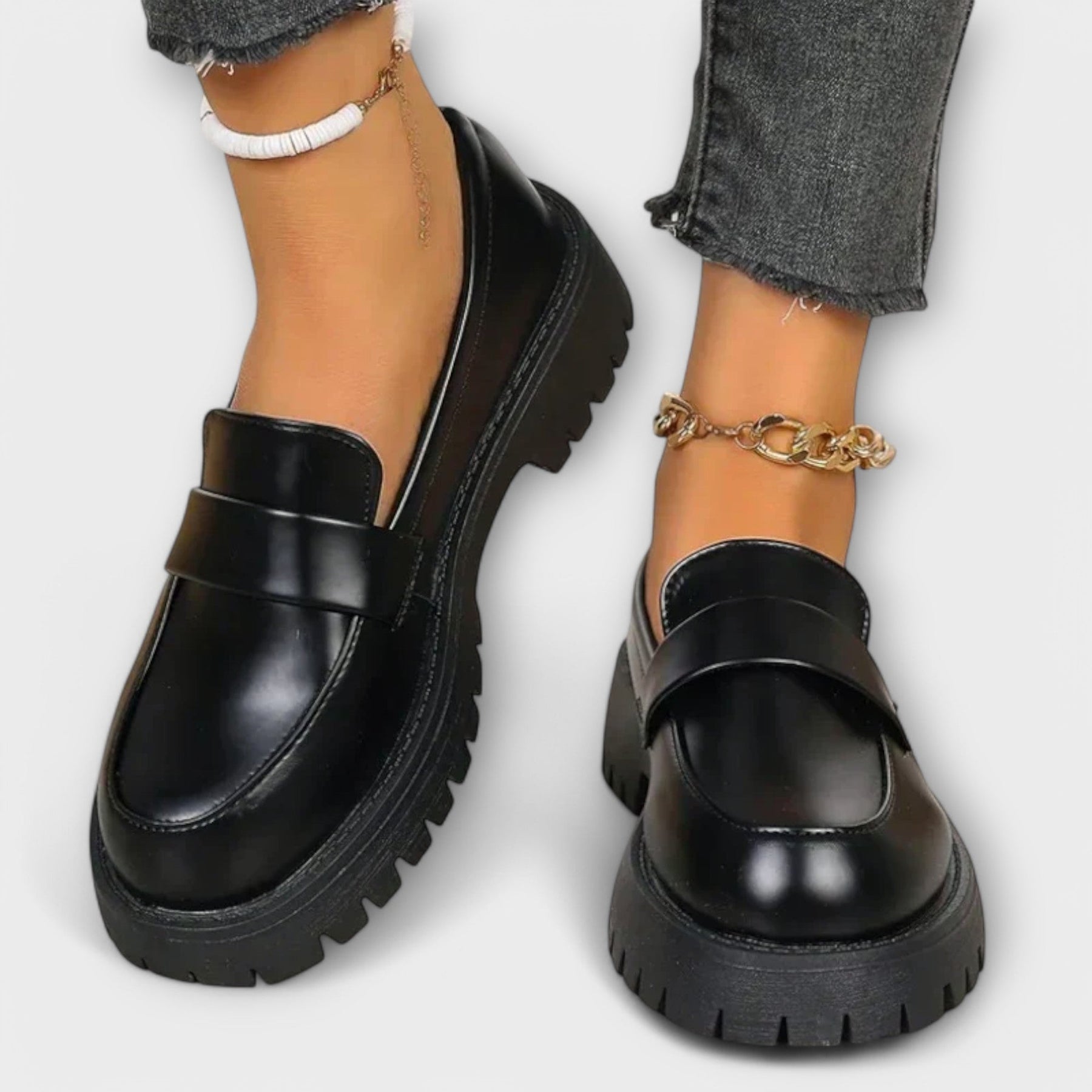 Damen Mokassins mit orthopädischem Design und satinierter Ferse