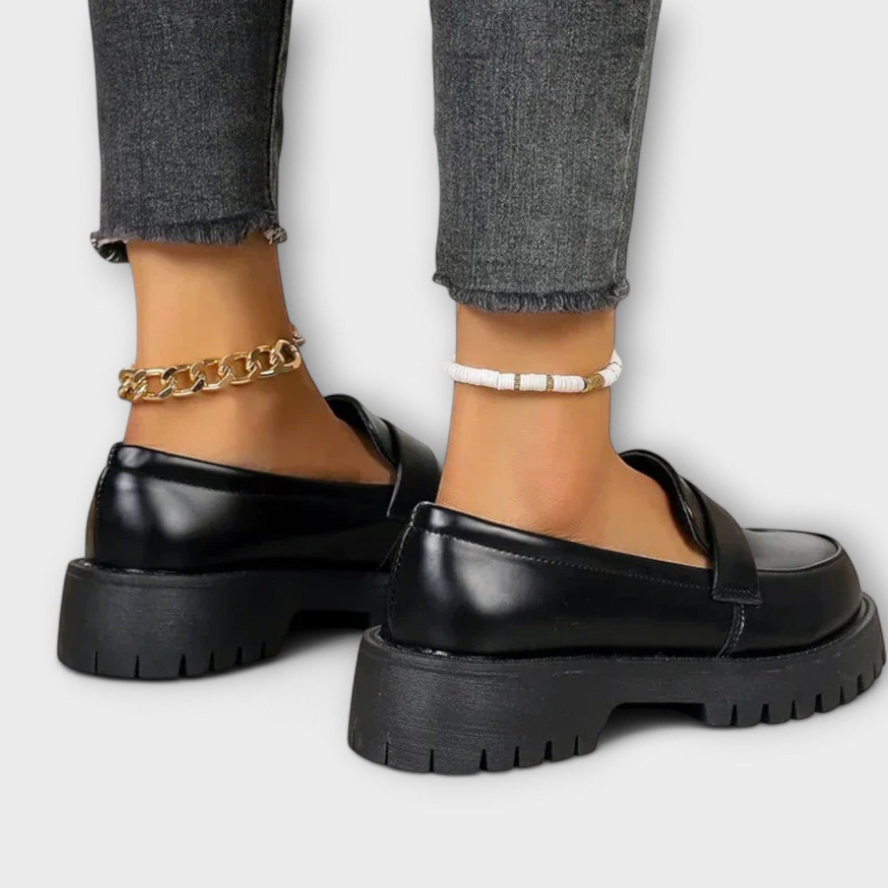 Damen Mokassins mit orthopädischem Design und satinierter Ferse