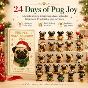 ⏳ Letzter Tag 49 % Rabatt – 🐾 24-tägiger Mops-Weihnachtsüberraschungskalender | 24 einzigartige Mini-Mopsfiguren für tägliche Überraschungen, zum Sammeln und Ausstellen 🎄✨ 0