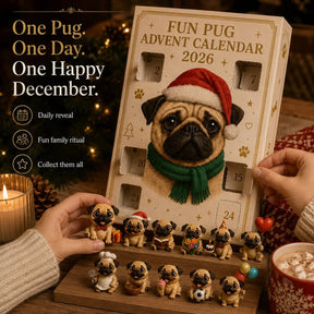 ⏳ Letzter Tag 49 % Rabatt – 🐾 24-tägiger Mops-Weihnachtsüberraschungskalender | 24 einzigartige Mini-Mopsfiguren für tägliche Überraschungen, zum Sammeln und Ausstellen 🎄✨ 2