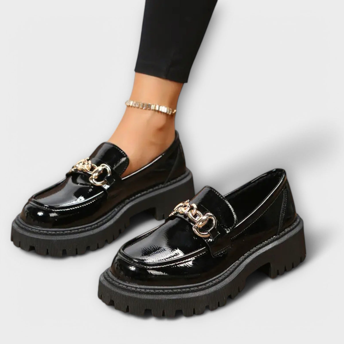 Damen Plateau Loafer im Hexenstil