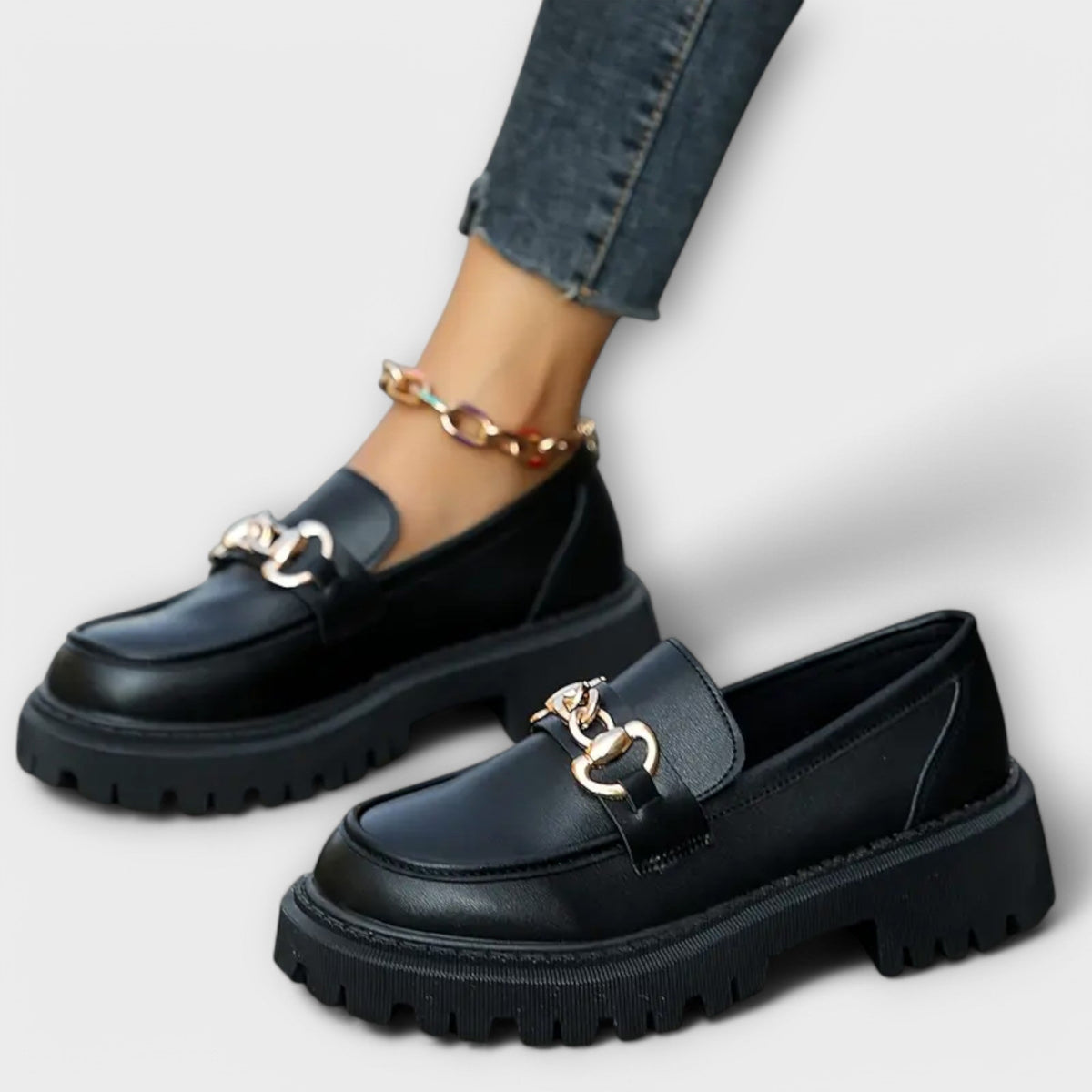 Damen Plateau Loafer im Hexenstil