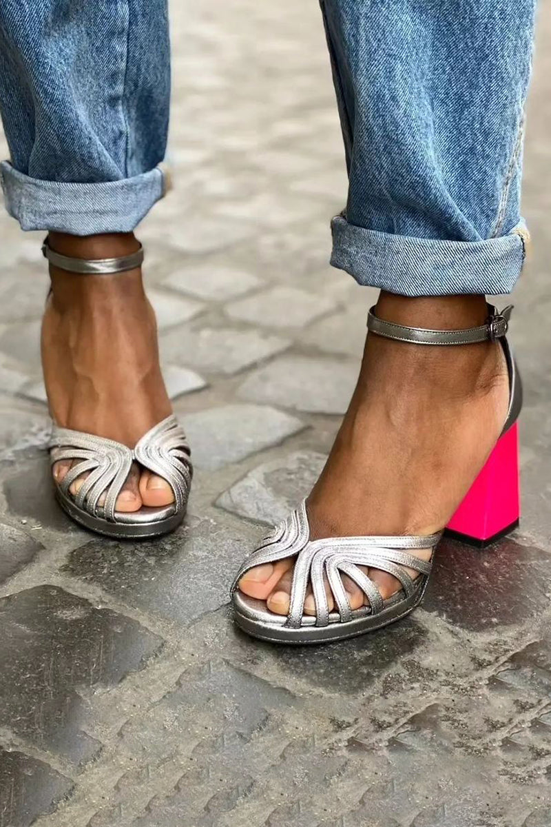 Seraphina™ | Elegante Sandalen mit dickem Absatz und stilvoller Schnalle