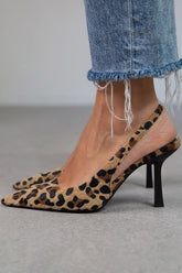 Liorina | Kaki High Heels mit Leopardenmuster und spitzem Zehen