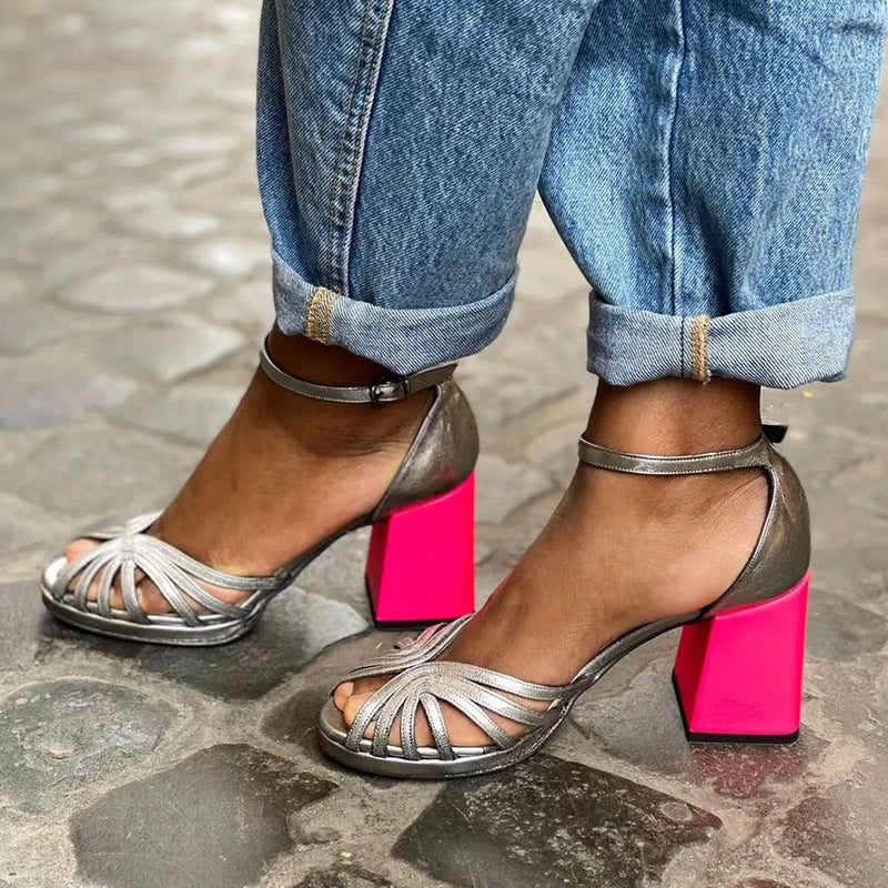 Seraphina™ | Elegante Sandalen mit dickem Absatz und stilvoller Schnalle