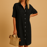 Damen Hemdkleid lang | Lockerer Schnitt mit Knopfleiste